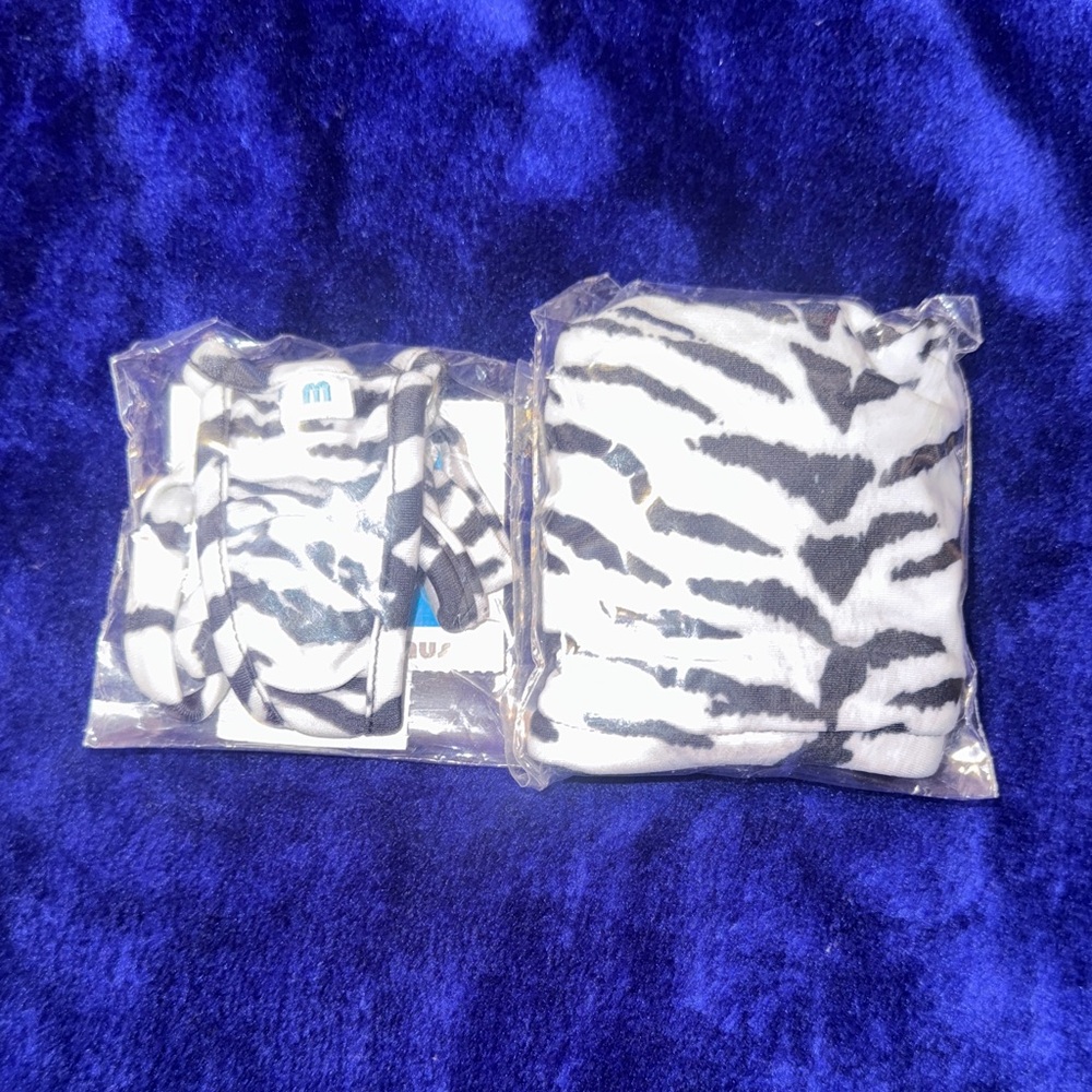 NEW - 312 & 457 tri top / micro bikini bottom Medium Pick a Print - Zebra